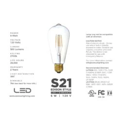 Dimmable 6.2 Watt 2700K LED Light Bulb By Avenue Lighting
