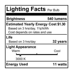 10.8 Watt 3000K LED Light Bulb By Bulbrite