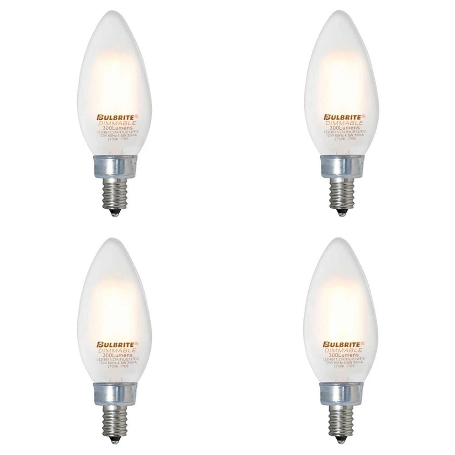 3.6 Watt B11 LED 2700K Light Bulb 4 Pack By Bulbrite 10 3.6 Watt B11 LED 2700K Light Bulb 4 Pack By Bulbrite - Image 8