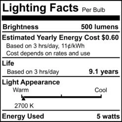 5 Watt 2700K B11 LED Light Bulb 4 Pack By Bulbrite 15 5 Watt 2700K B11 LED Light Bulb 4 Pack By Bulbrite -Light Bulbs Sales Store Bulbrite 861686 6
