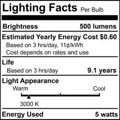 5 Watt 3000K B11 LED Light Bulb 4 Pack By Bulbrite 15 5 Watt 3000K B11 LED Light Bulb 4 Pack By Bulbrite -Light Bulbs Sales Store Bulbrite 861687 6