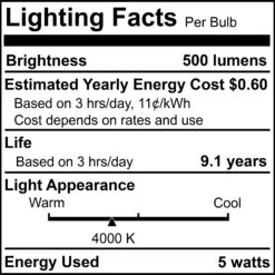 5 Watt 4000K B11 LED Light Bulb 4 Pack By Bulbrite -Light Bulbs Sales Store Bulbrite 861688 6