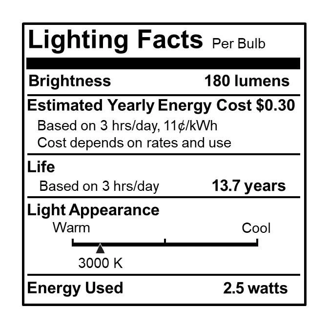 2.5 Watt G16 LED 3000K Light Bulb 4 Pack By Bulbrite 14 2.5 Watt G16 LED 3000K Light Bulb 4 Pack By Bulbrite - Image 12