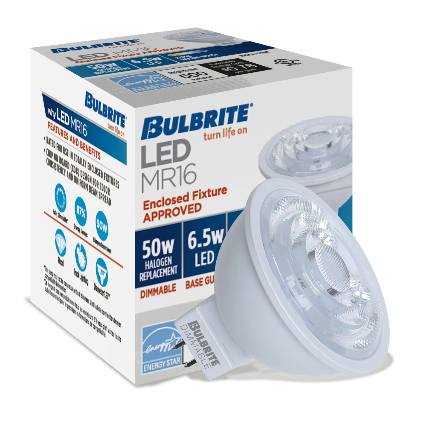 6.5 Watt 2700K MR16 LED Light Bulb 4 Pack By Bulbrite 4 6.5 Watt 2700K MR16 LED Light Bulb 4 Pack By Bulbrite - Image 2