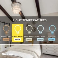 Dimmable 4 Watt 2700K C11 LED Light Bulb 4 Pack By Bulbrite -Light Bulbs Sales Store Bulbrite 862785 4 ColorTemp