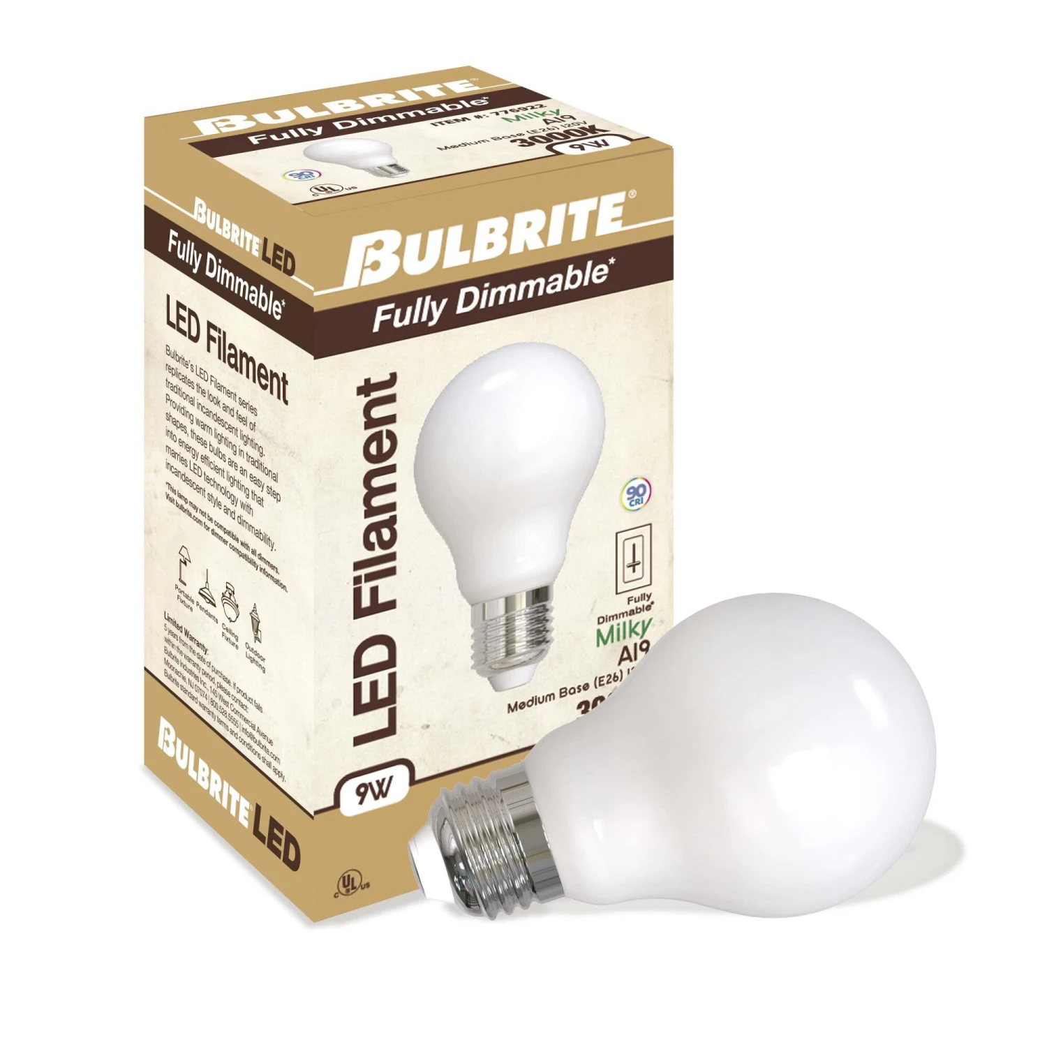 9 Watt 3000K A19 LED Light Bulb 4 Pack By Bulbrite 4 9 Watt 3000K A19 LED Light Bulb 4 Pack By Bulbrite - Image 2