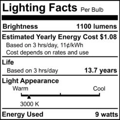 9 Watt 3000K A19 LED Light Bulb 4 Pack By Bulbrite 15 9 Watt 3000K A19 LED Light Bulb 4 Pack By Bulbrite -Light Bulbs Sales Store Bulbrite 862830 6