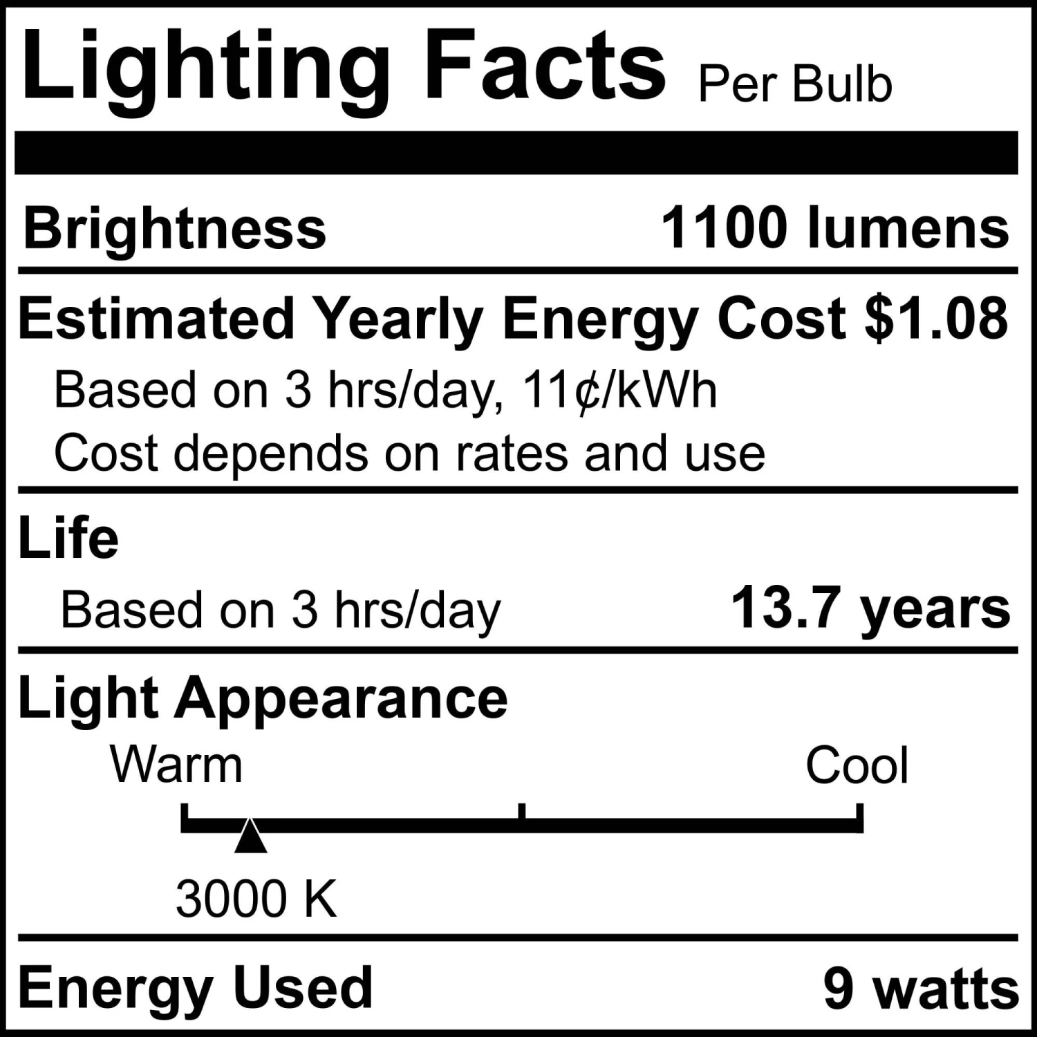 9 Watt 3000K A19 LED Light Bulb 4 Pack By Bulbrite 8 9 Watt 3000K A19 LED Light Bulb 4 Pack By Bulbrite - Image 6