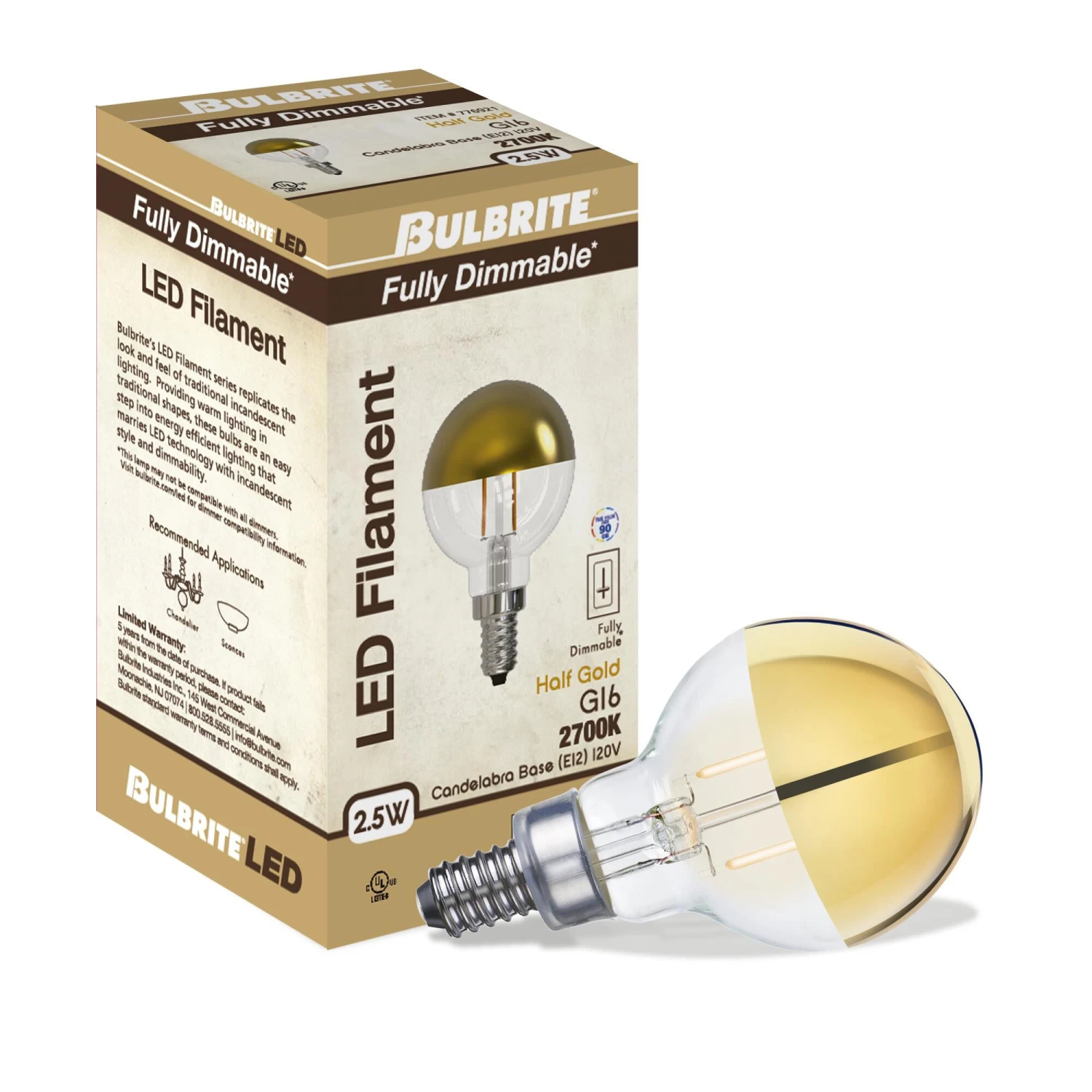 2.5 Watt 2700K G16 LED Light Bulb 4 Pack By Bulbrite 4 2.5 Watt 2700K G16 LED Light Bulb 4 Pack By Bulbrite - Image 2