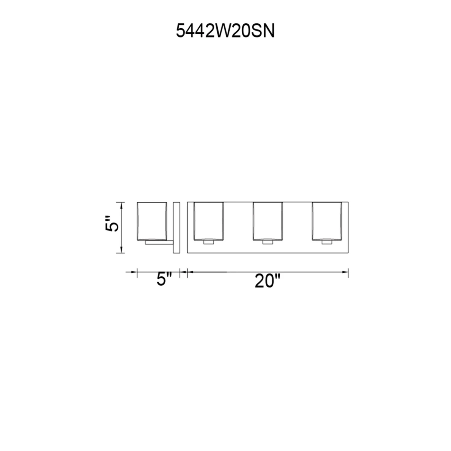 Satin Nickle 20 Inch 3 Light Bath Vanity Light By CWI Lighting 4 Satin Nickle 20 Inch 3 Light Bath Vanity Light By CWI Lighting - Image 2