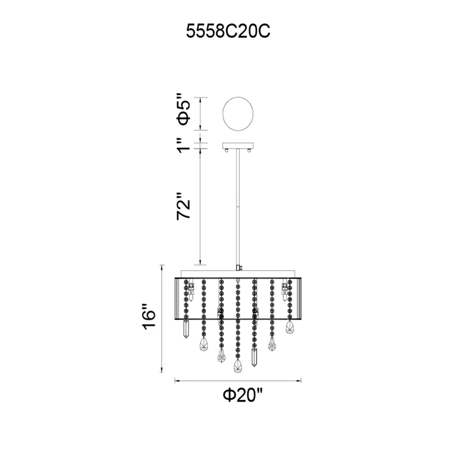 Jacquimo 20 Inch 9 Light Flush Mount By CWI Lighting 6 Jacquimo 20 Inch 9 Light Flush Mount By CWI Lighting - Image 4