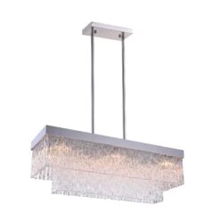 Carlotta 35 Inch 8 Light Linear Suspension Light By CWI Lighting