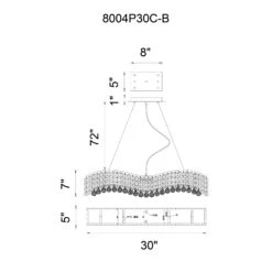 Glamorous 30 Inch 5 Light Linear Suspension Light By CWI Lighting -Light Bulbs Sales Store CWI Lighting 8004P30C AClear 11
