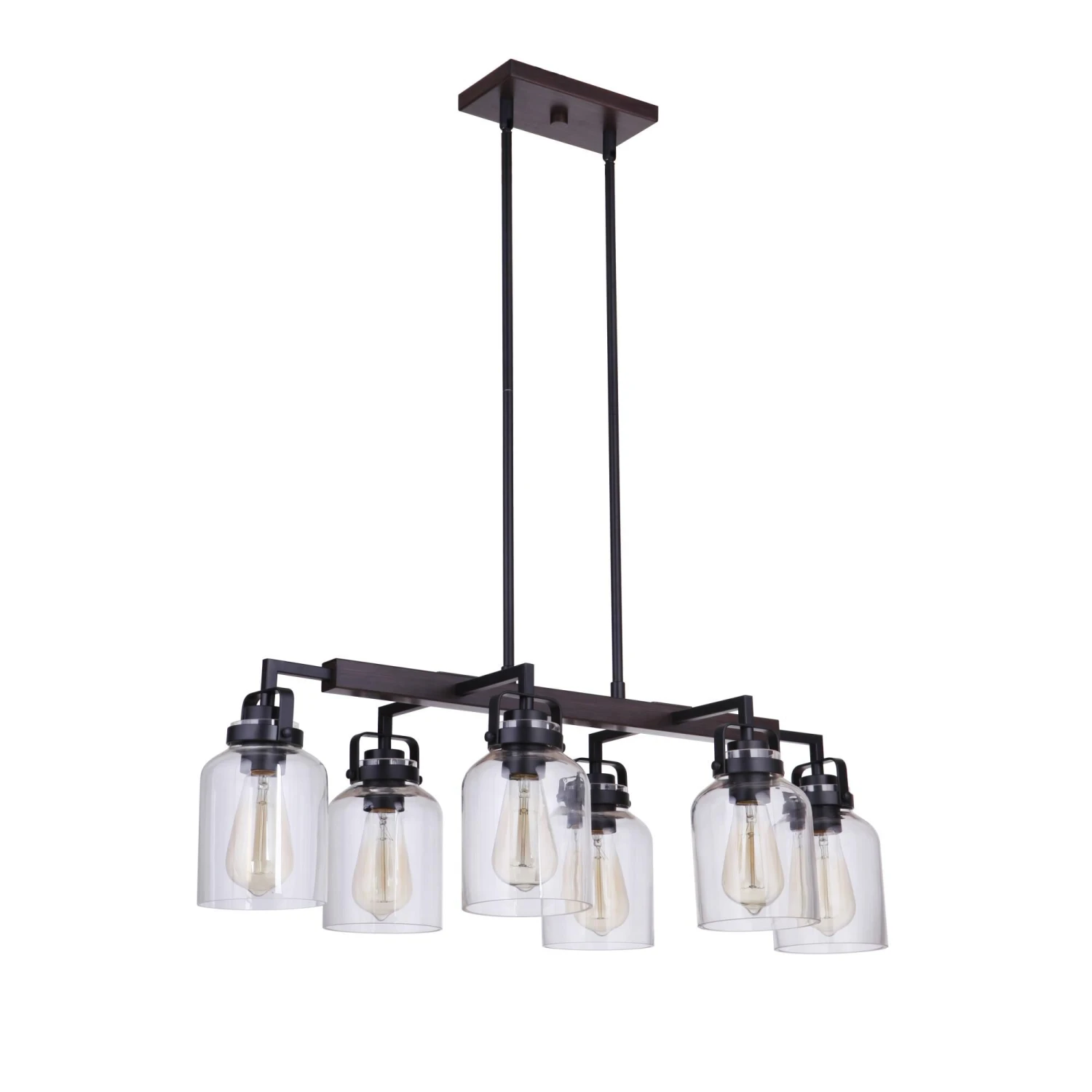 Foxwood 32 Inch 6 Light Linear Suspension Light By Craftmade 4 Foxwood 32 Inch 6 Light Linear Suspension Light By Craftmade - Image 2