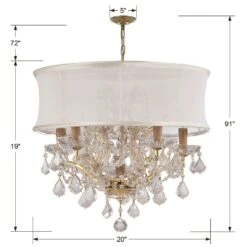 Brentwood 20 Inch 6 Light Mini Chandelier By Crystorama 24 Brentwood 20 Inch 6 Light Mini Chandelier By Crystorama -Light Bulbs Sales Store Crystorama 4415 GD SMW CLM 5