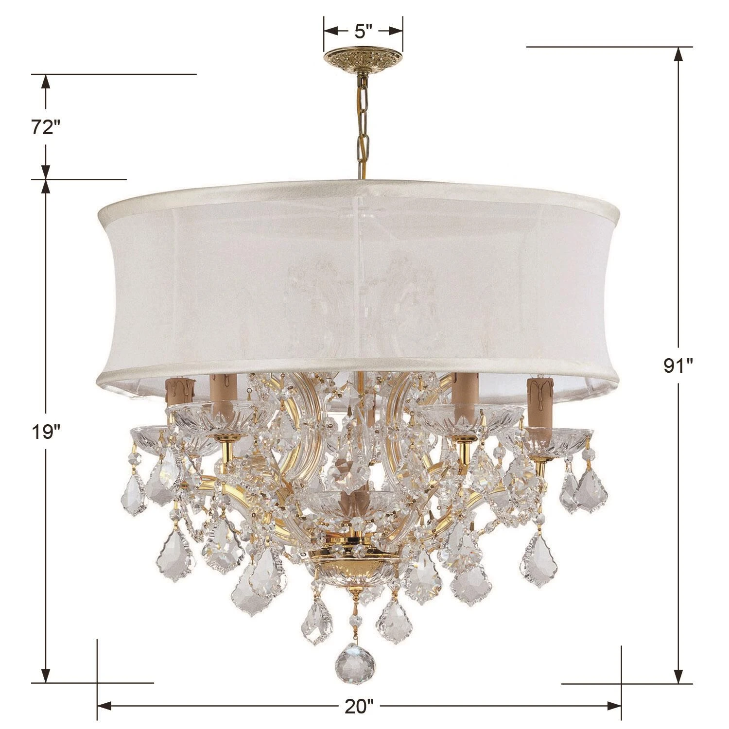 Brentwood 20 Inch 6 Light Mini Chandelier By Crystorama 9 Brentwood 20 Inch 6 Light Mini Chandelier By Crystorama - Image 7