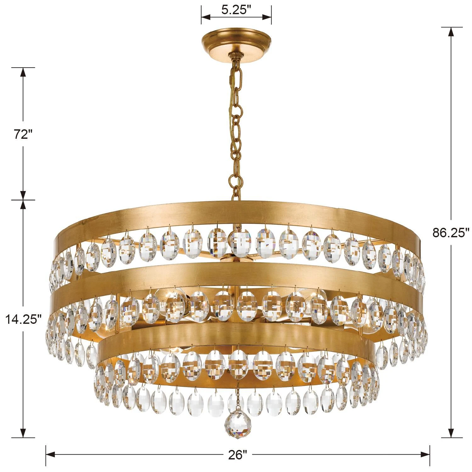 Perla 26 Inch 6 Light Chandelier By Crystorama 15 Perla 26 Inch 6 Light Chandelier By Crystorama - Image 13