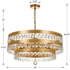 Perla 26 Inch 6 Light Chandelier By Crystorama 29 Perla 26 Inch 6 Light Chandelier By Crystorama -Light Bulbs Sales Store Crystorama 6108 GA SPEC