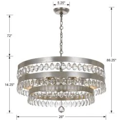Perla 26 Inch 6 Light Chandelier By Crystorama 21 Perla 26 Inch 6 Light Chandelier By Crystorama -Light Bulbs Sales Store Crystorama 6108 SA 4