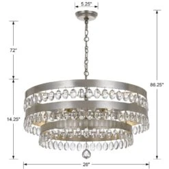 Perla 26 Inch 6 Light Chandelier By Crystorama 23 Perla 26 Inch 6 Light Chandelier By Crystorama -Light Bulbs Sales Store Crystorama 6108 SA SPEC