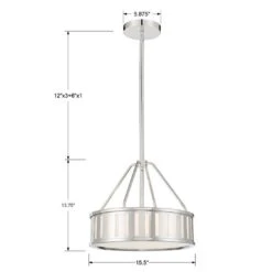Kendal 15 Inch 3 Light Mini Chandelier By Crystorama -Light Bulbs Sales Store Crystorama KEN 8303 PN SPEC