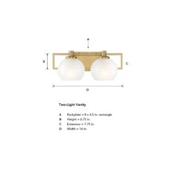 Cowen 16 Inch 2 Light Bath Vanity Light By Designers Fountain -Light Bulbs Sales Store Designers Fountain 94502 BG dimensions