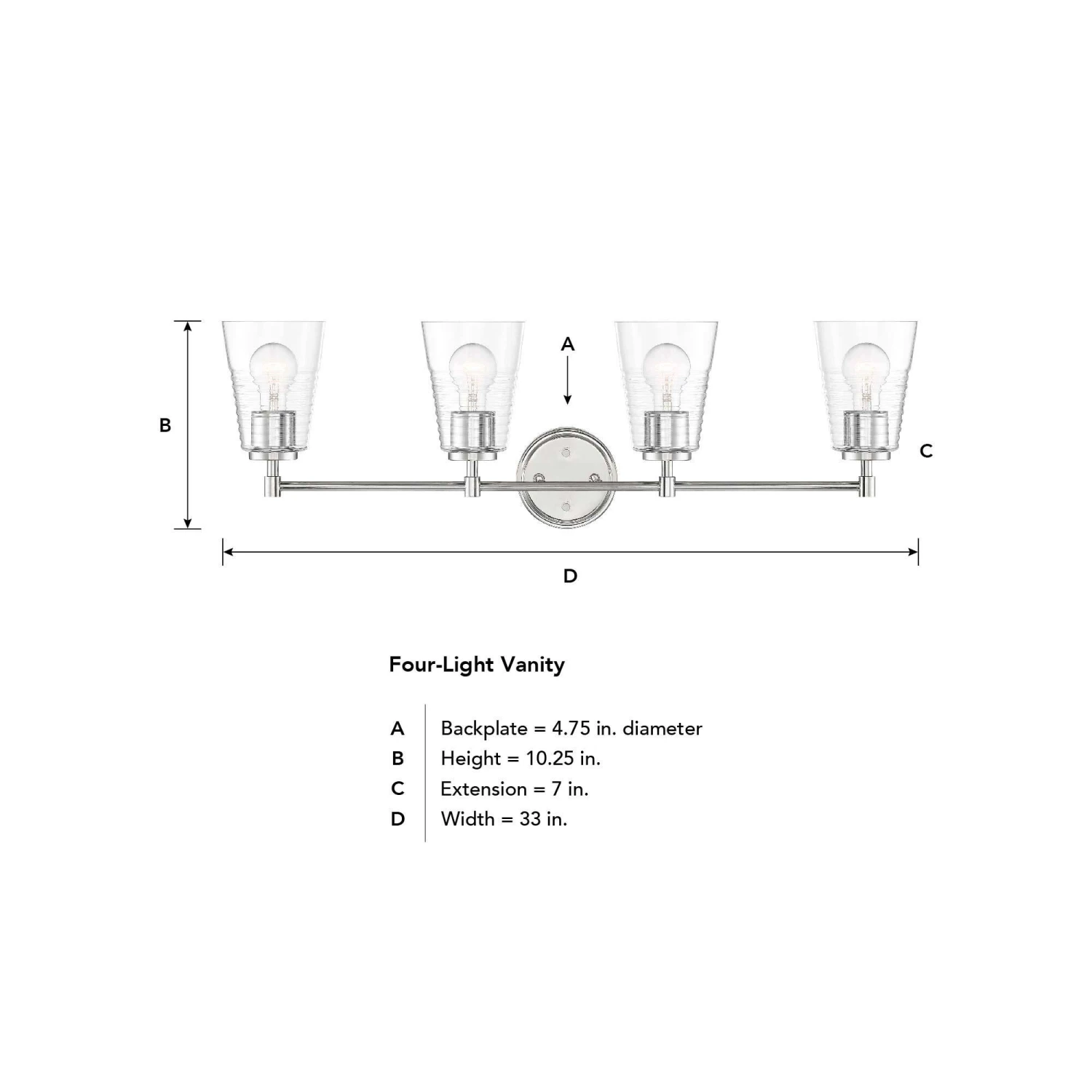 Ingo 33 Inch 4 Light Bath Vanity Light By Designers Fountain 9 Ingo 33 Inch 4 Light Bath Vanity Light By Designers Fountain - Image 7