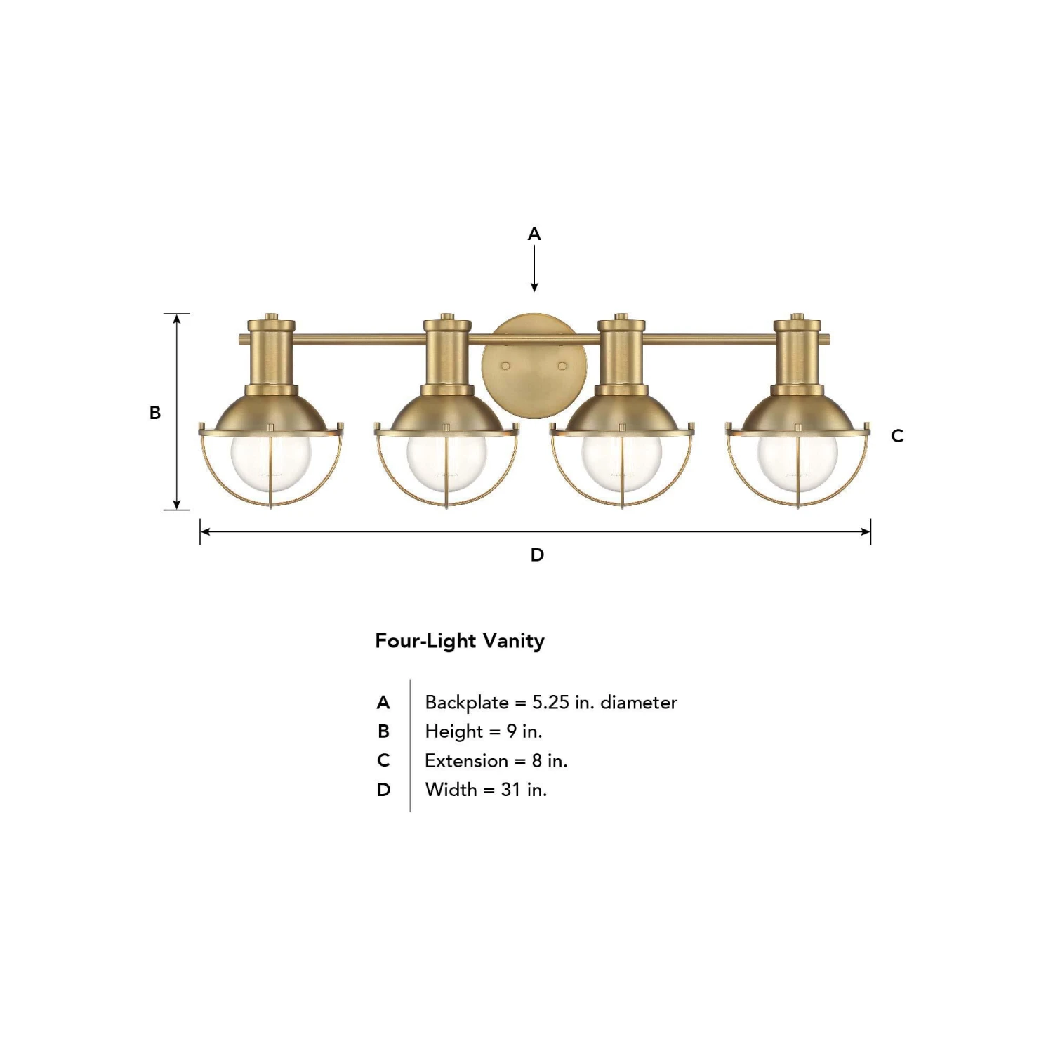 Dalton 31 Inch 4 Light Bath Vanity Light By Designers Fountain 5 Dalton 31 Inch 4 Light Bath Vanity Light By Designers Fountain - Image 3