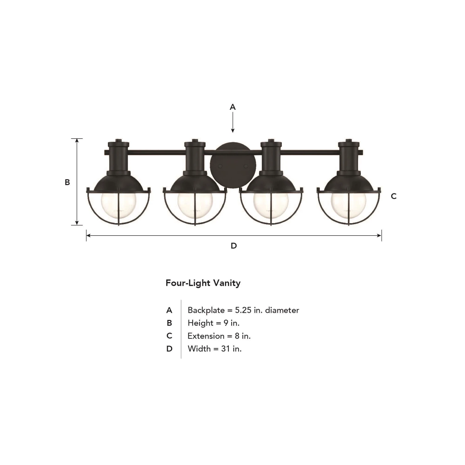 Dalton 31 Inch 4 Light Bath Vanity Light By Designers Fountain 10 Dalton 31 Inch 4 Light Bath Vanity Light By Designers Fountain - Image 8