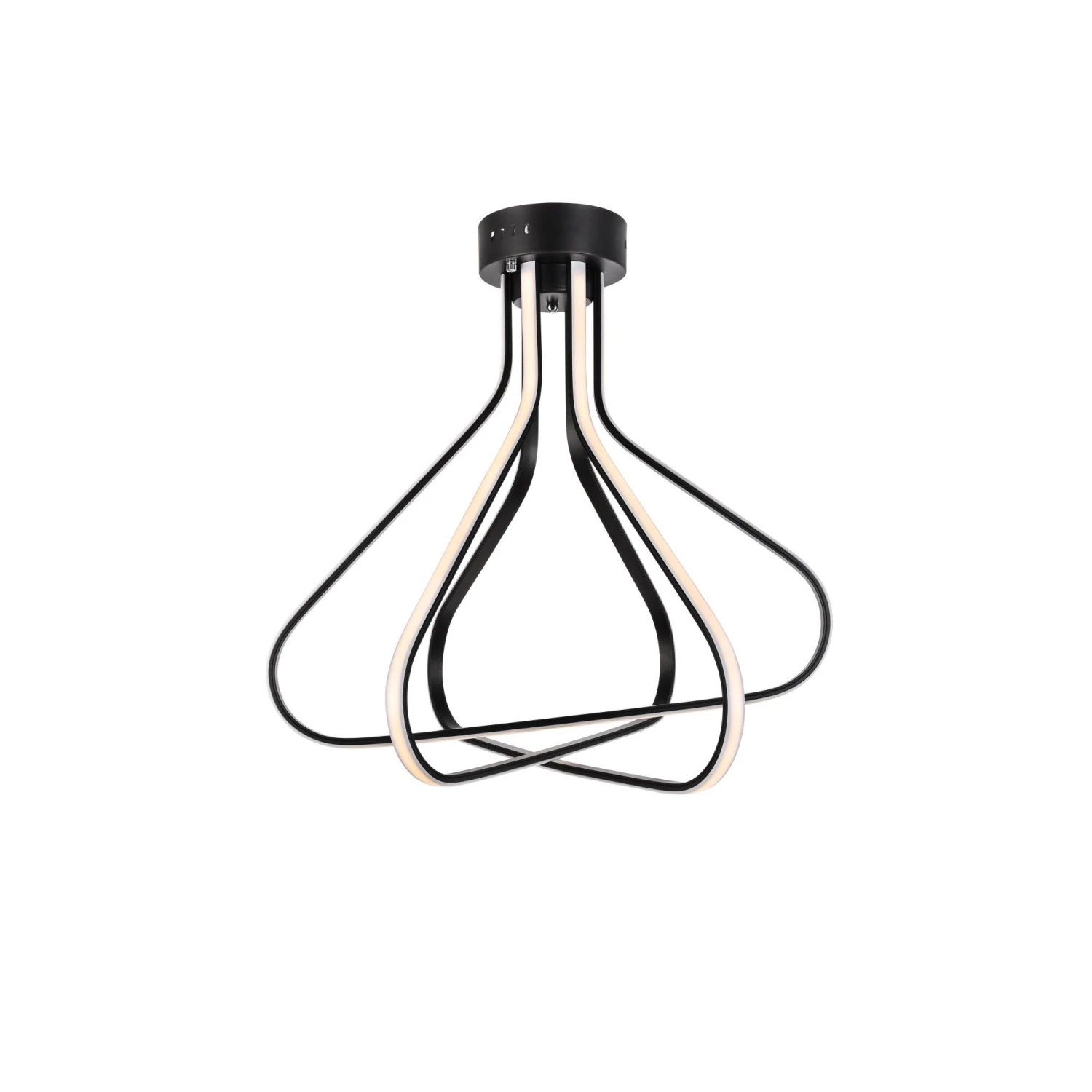 Dahlia 26 Inch 3 Light LED Flush Mount By Elegant Lighting 3 Dahlia 26 Inch 3 Light LED Flush Mount By Elegant Lighting