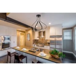 Dahlia 26 Inch 3 Light LED Flush Mount By Elegant Lighting 11 Dahlia 26 Inch 3 Light LED Flush Mount By Elegant Lighting -Light Bulbs Sales Store Elegant Lighting 5105F26BK 1