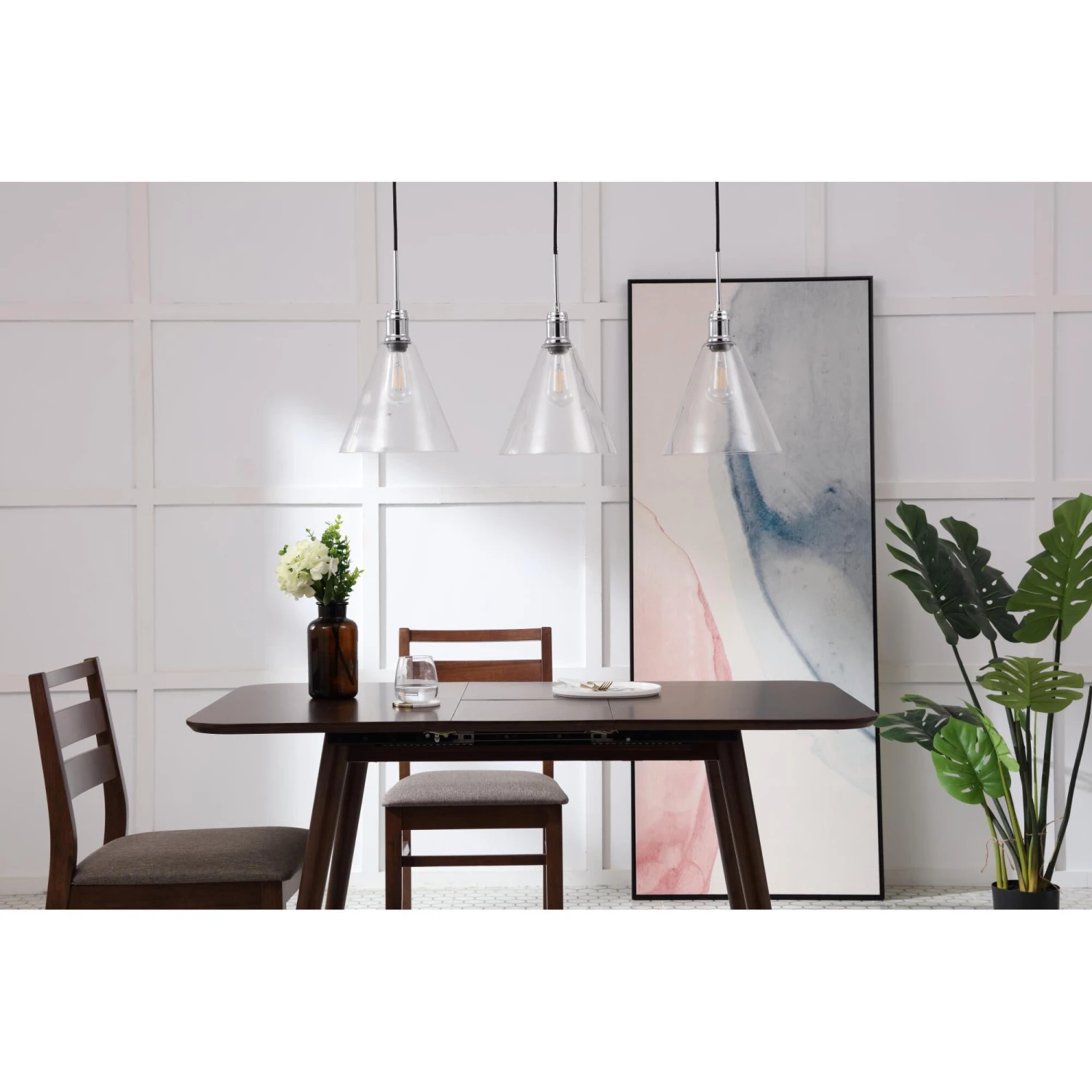 Hugh 36 Inch 3 Light Linear Suspension Light By Elegant Lighting 10 Hugh 36 Inch 3 Light Linear Suspension Light By Elegant Lighting - Image 8