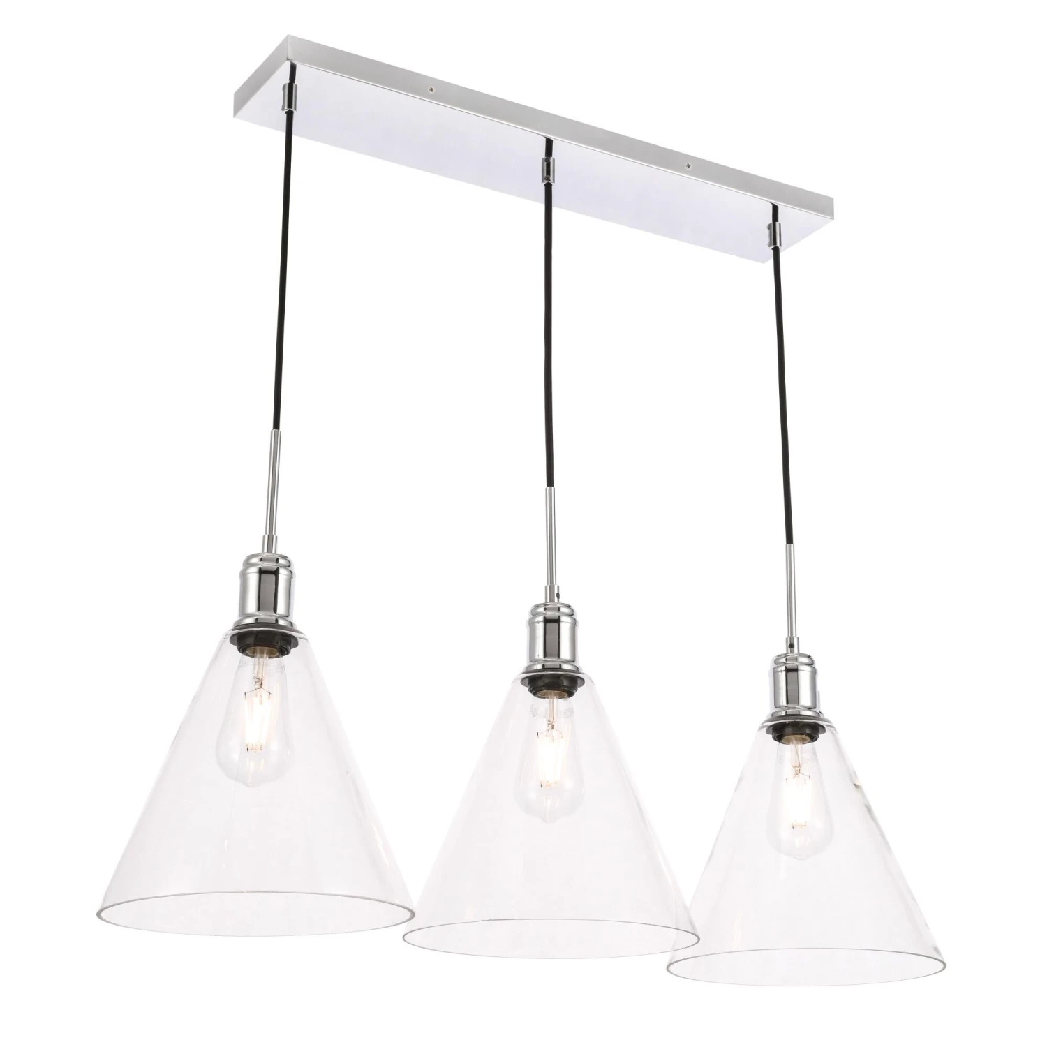 Hugh 36 Inch 3 Light Linear Suspension Light By Elegant Lighting 14 Hugh 36 Inch 3 Light Linear Suspension Light By Elegant Lighting - Image 12