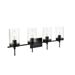 Benny 32 Inch 4 Light Bath Vanity Light By Elegant Lighting -Light Bulbs Sales Store Elegant Lighting LD7319W32BLK 4
