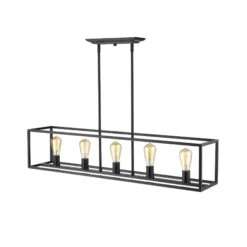 Wesson 41 Inch 5 Light Linear Suspension Light By Golden Lighting 13 Wesson 41 Inch 5 Light Linear Suspension Light By Golden Lighting -Light Bulbs Sales Store Golden Lighting 2072 LPBLK4