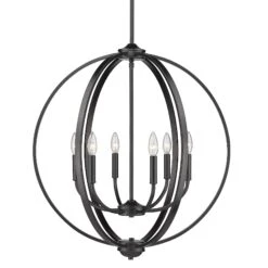 Colson 25 Inch 6 Light Chandelier By Golden Lighting 8 Colson 25 Inch 6 Light Chandelier By Golden Lighting -Light Bulbs Sales Store Golden Lighting 3167 6BLK3