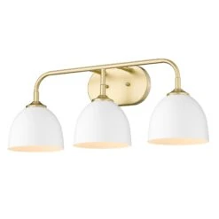 Zoey 24 Inch 3 Light Bath Vanity Light By Golden Lighting -Light Bulbs Sales Store Golden Lighting 6956 BA3OG WHT