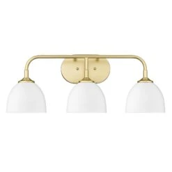 Zoey 24 Inch 3 Light Bath Vanity Light By Golden Lighting -Light Bulbs Sales Store Golden Lighting 6956 BA3OG WHT2