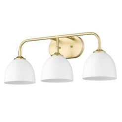 Zoey 24 Inch 3 Light Bath Vanity Light By Golden Lighting -Light Bulbs Sales Store Golden Lighting 6956 BA3OG WHT3