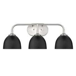 Zoey 24 Inch 3 Light Bath Vanity Light By Golden Lighting -Light Bulbs Sales Store Golden Lighting 6956 BA3PW BLK2
