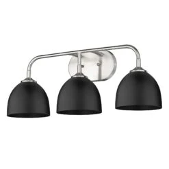 Zoey 24 Inch 3 Light Bath Vanity Light By Golden Lighting -Light Bulbs Sales Store Golden Lighting 6956 BA3PW BLK3