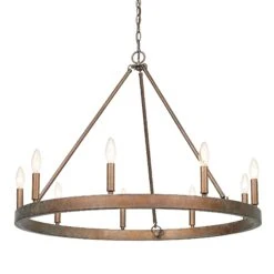 Carraway 32 Inch 9 Light Chandelier By Golden Lighting
