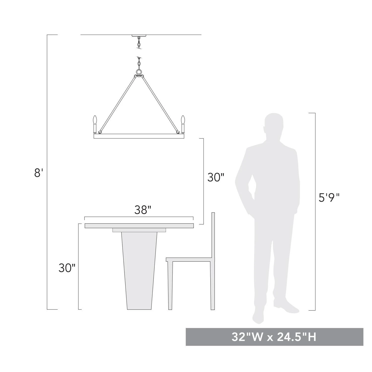 Carraway 32 Inch 9 Light Chandelier By Golden Lighting 4 Carraway 32 Inch 9 Light Chandelier By Golden Lighting - Image 2