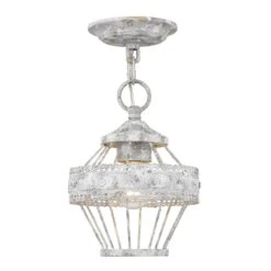 Ferris 15 Inch 3 Light Semi Flush Mount By Golden Lighting -Light Bulbs Sales Store Golden Lighting 7856 1SFOY zoom