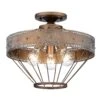Ferris 15 Inch 3 Light Semi Flush Mount By Golden Lighting -Light Bulbs Sales Store Golden Lighting 7856 SFCP
