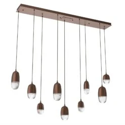 Pebble 62 Inch 9 Light LED Linear Suspension Light By Hammerton Studio