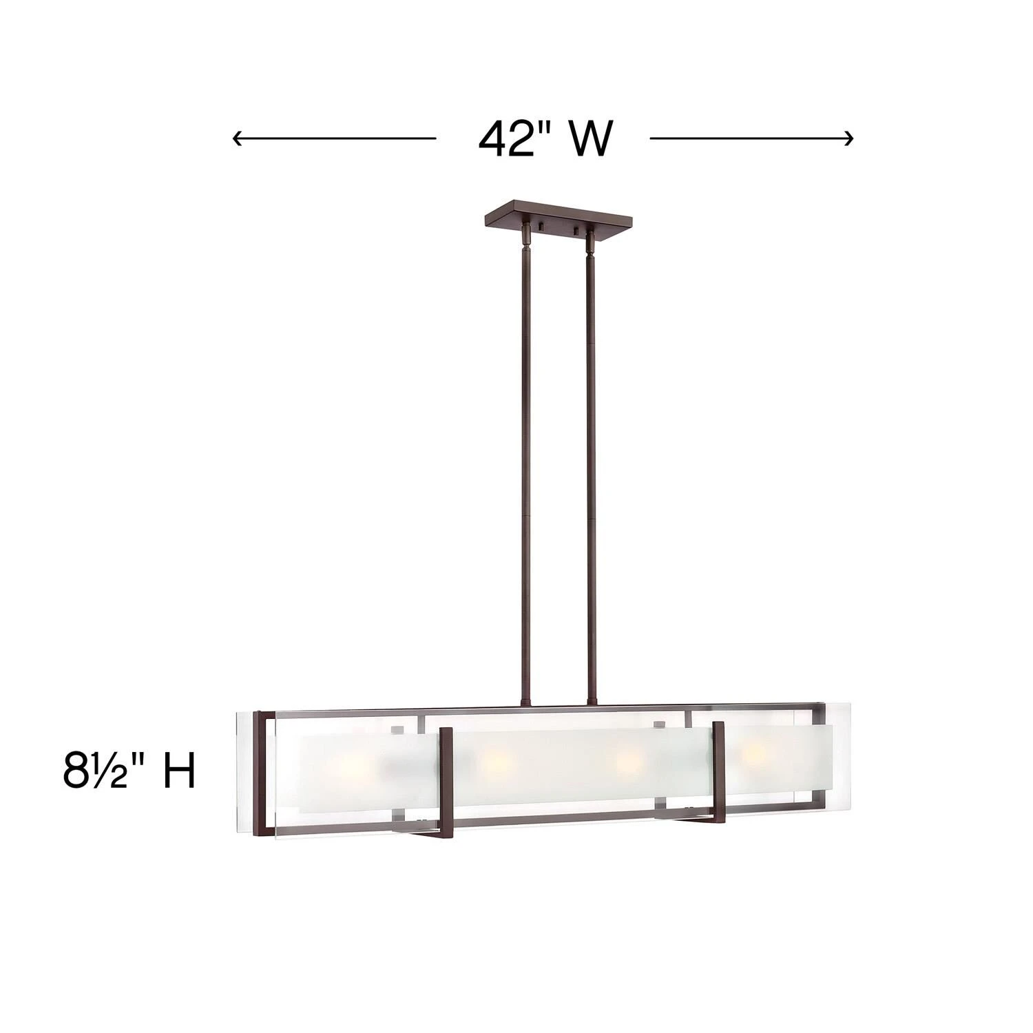 Latitude 42 Inch 4 Light Linear Suspension Light By Hinkley Lighting 7 Latitude 42 Inch 4 Light Linear Suspension Light By Hinkley Lighting - Image 5
