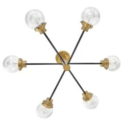Poppy 36 Inch 6 Light Semi Flush Mount By Hinkley Lighting -Light Bulbs Sales Store Hinkley Lighting 40696BK alt1