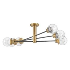 Poppy 36 Inch 6 Light Semi Flush Mount By Hinkley Lighting -Light Bulbs Sales Store Hinkley Lighting 40696BK alt2