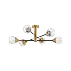 Poppy 36 Inch 6 Light Semi Flush Mount By Hinkley Lighting -Light Bulbs Sales Store Hinkley Lighting 40696bk 1